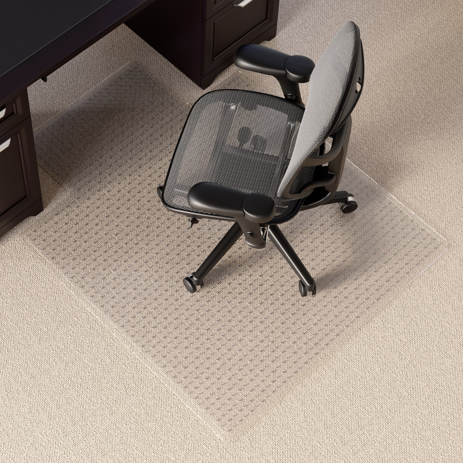 Realspace Medium Pile Chair Mat With Beveled Edge 45in x 53in PopularChairscom