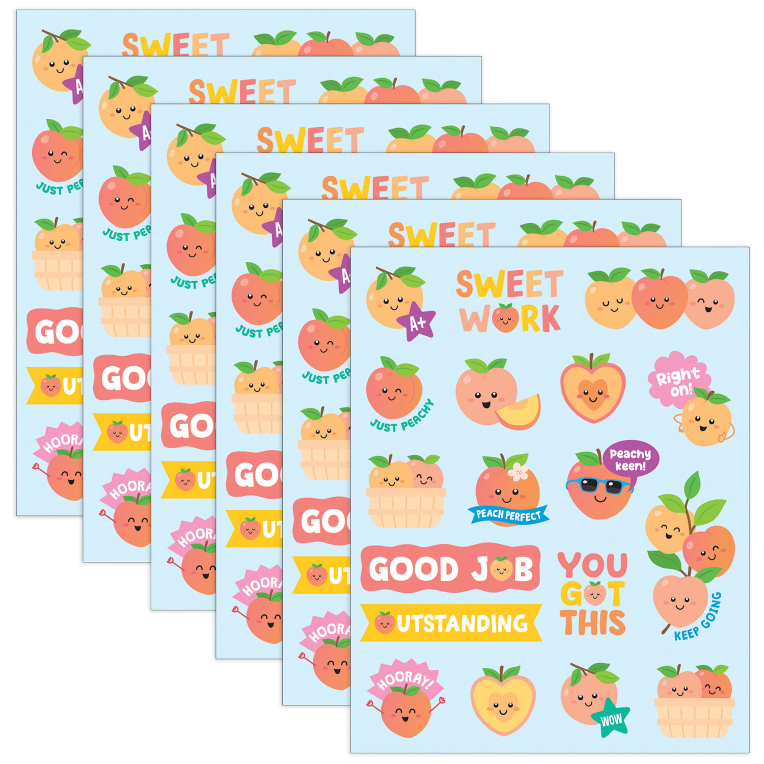 Teacher Created Resources Smelly Stickers, Peach, 108 Per Pack, Set Of 6 Packs