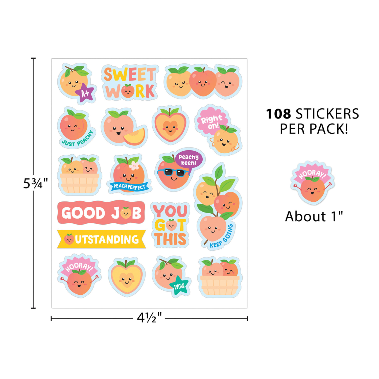 Teacher Created Resources Smelly Stickers, Peach, 108 Per Pack, Set Of 6 Packs - Image 4