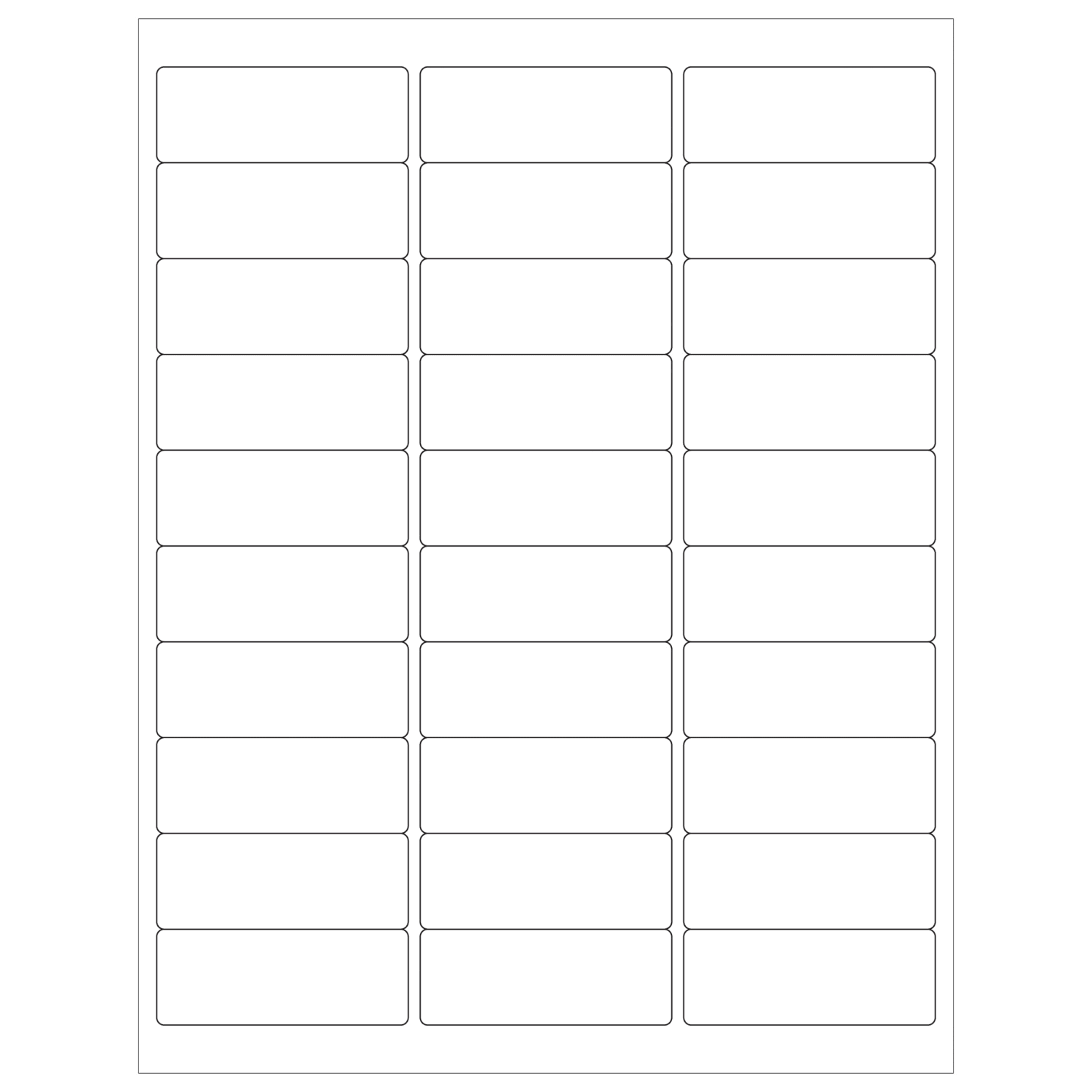 Tape Logic Weather-Resistant Laser Labels, LL251WR, Rectangle, 2 5/8in x 1in, White, Case Of 3,000
