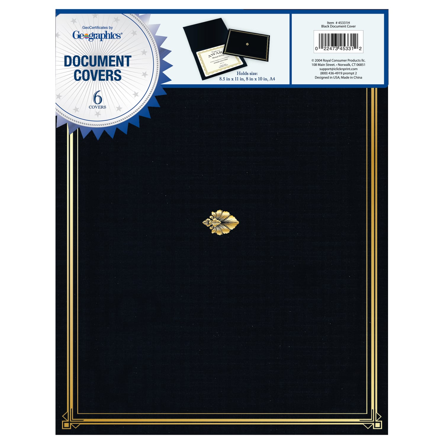 Geographics 30% Recycled Document Covers, 9 3/4in x 12 1/2in, Black, Pack Of 6 - Image 3