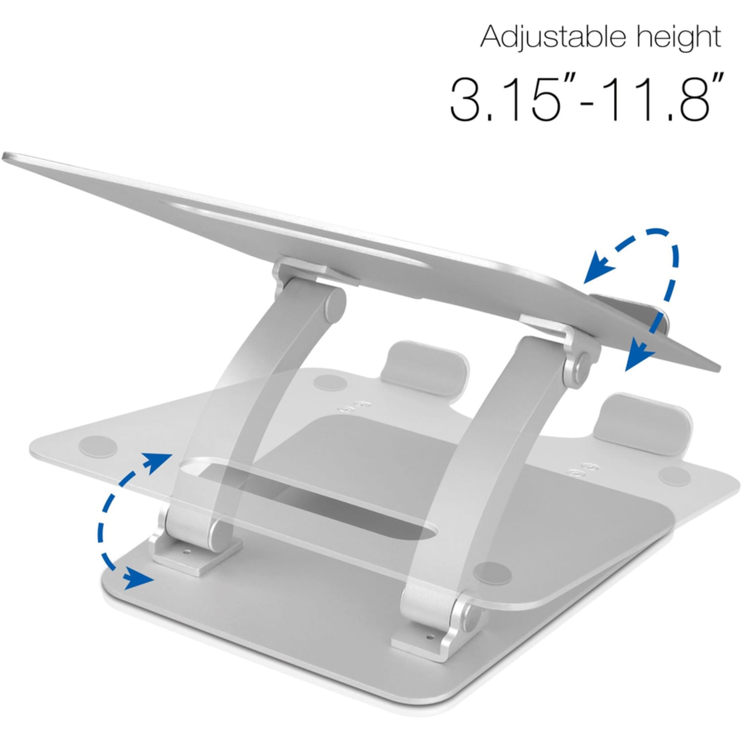 SIIG Adjustable Aluminum Laptop Stand for Macbook and PC - Up to 17in Screen Support - 13.20 lb Load Capacity - CEMT2C12S1 - Image 4
