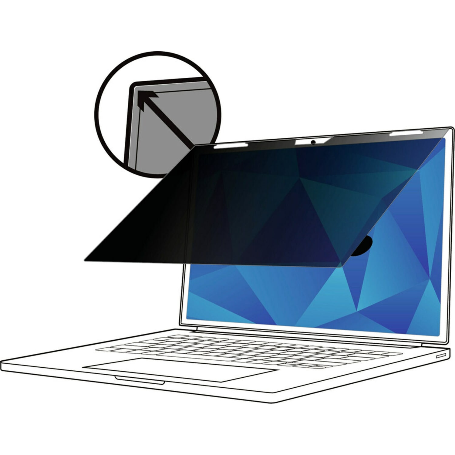 3M Privacy Filter for Laptops with 3M COMPLY Magnetic Flip Attach, 15.6in Full Screen, 16:9 Aspect Ratio, Reduces Blue Light, Anti-Glare - Image 3