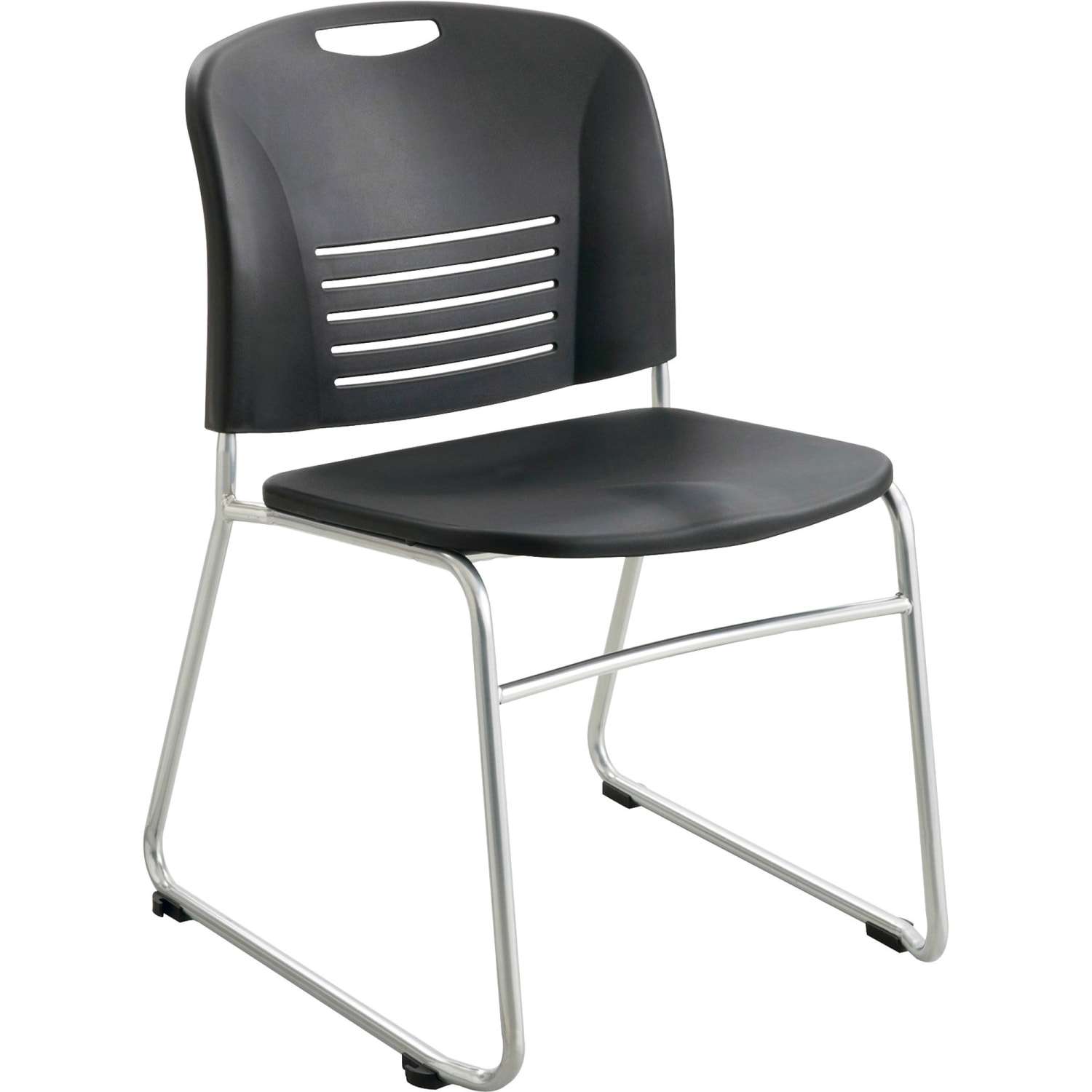 Safco Vy Stackable Chairs Sled Base Black Set Of 2 PopularChairscom