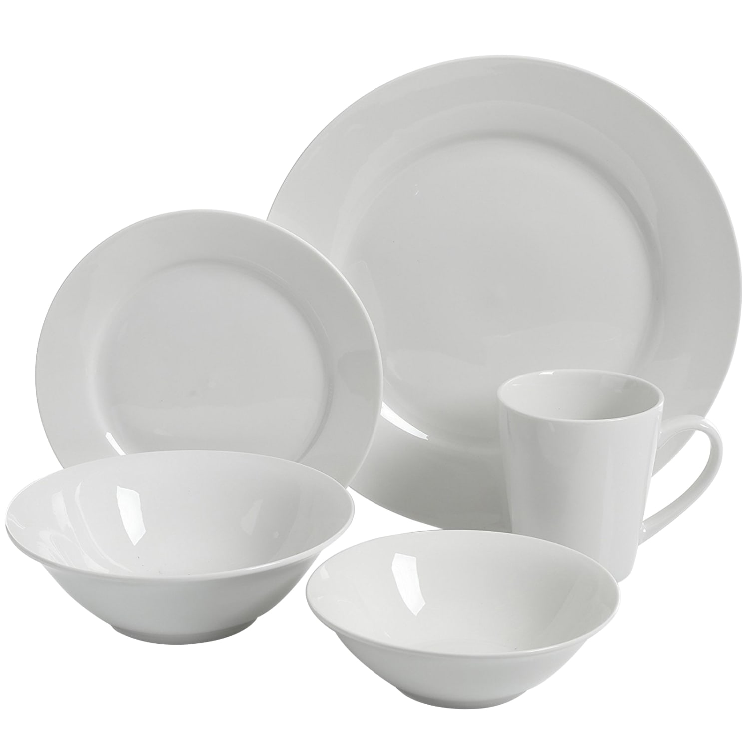 Gibson Home Noble Court 30-Piece Ceramic Dinnerware Set, White - Image 5