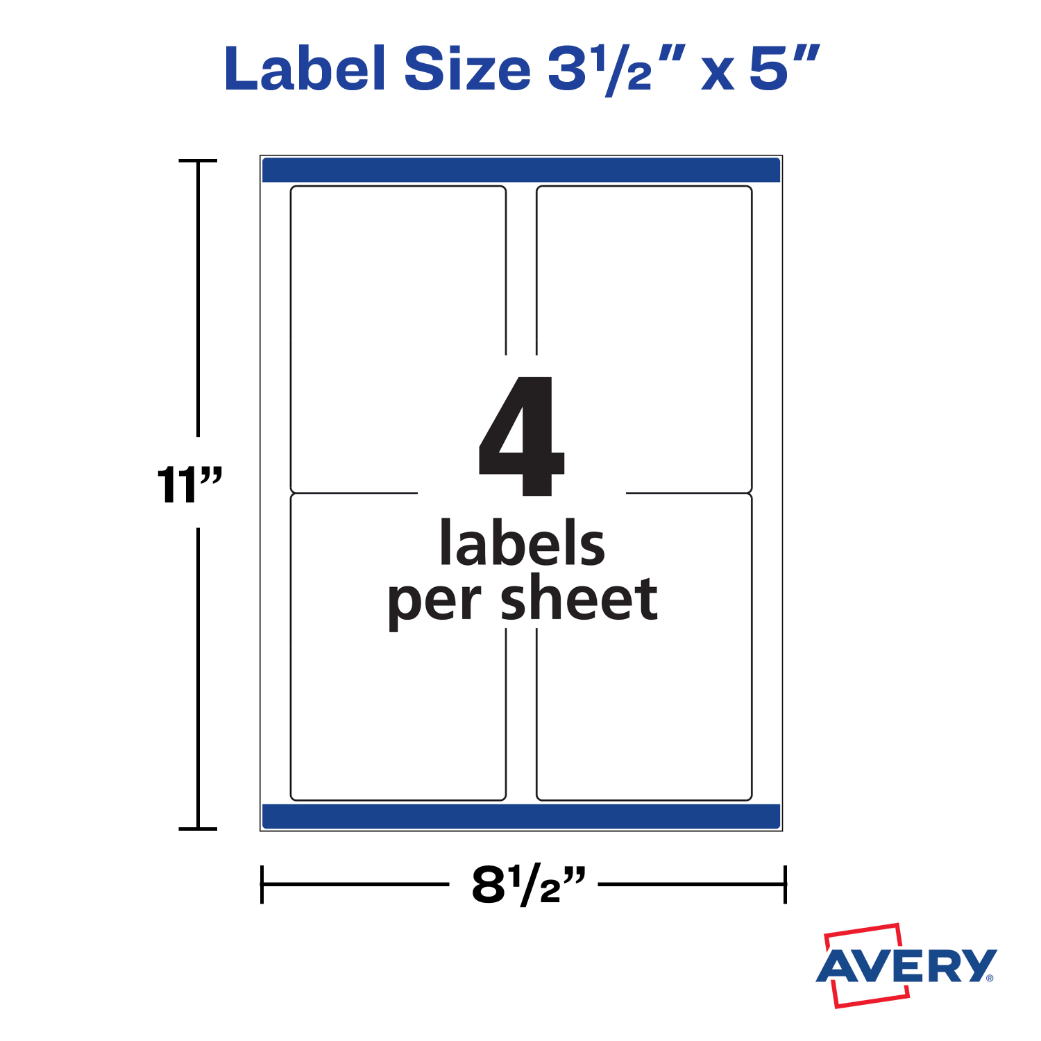 Avery Shipping Labels, Sure Feed Technology, Permanent Adhesive, 3-1/2in x 5in, 1,000 Labels (95935) - Image 5