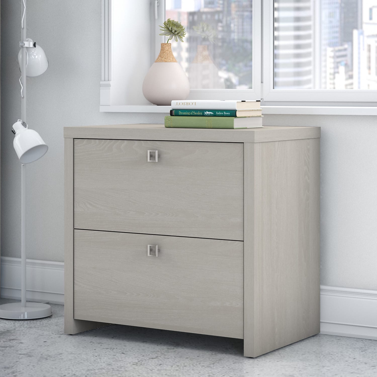 Bush Business Furniture Echo 31-5/8inW x 20inD Lateral File Cabinet, Gray Sand, Standard Delivery - Image 3