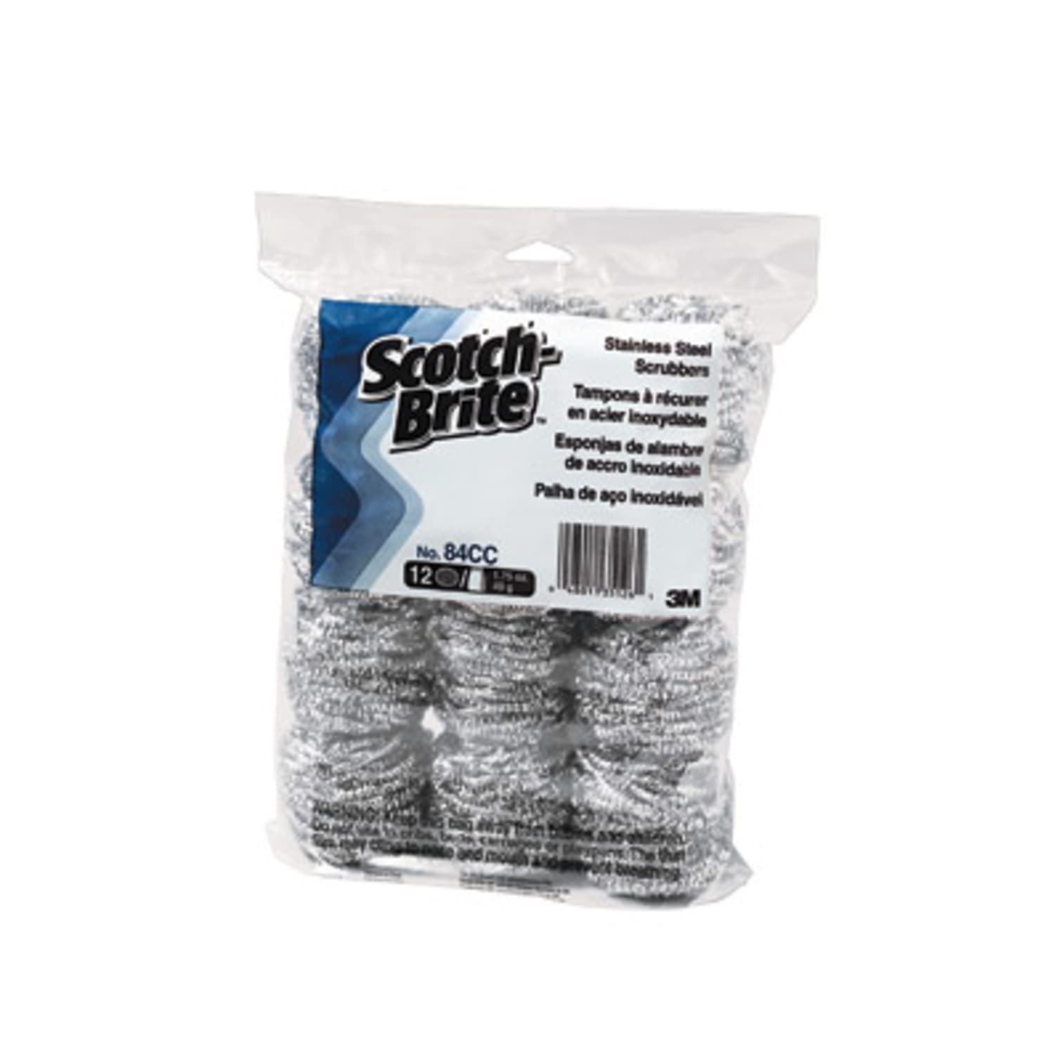 Scotch-Brite Stainless-Steel Scrubbers, No. 84, Silver, Pack Of 72 Scrubbers - Image 3