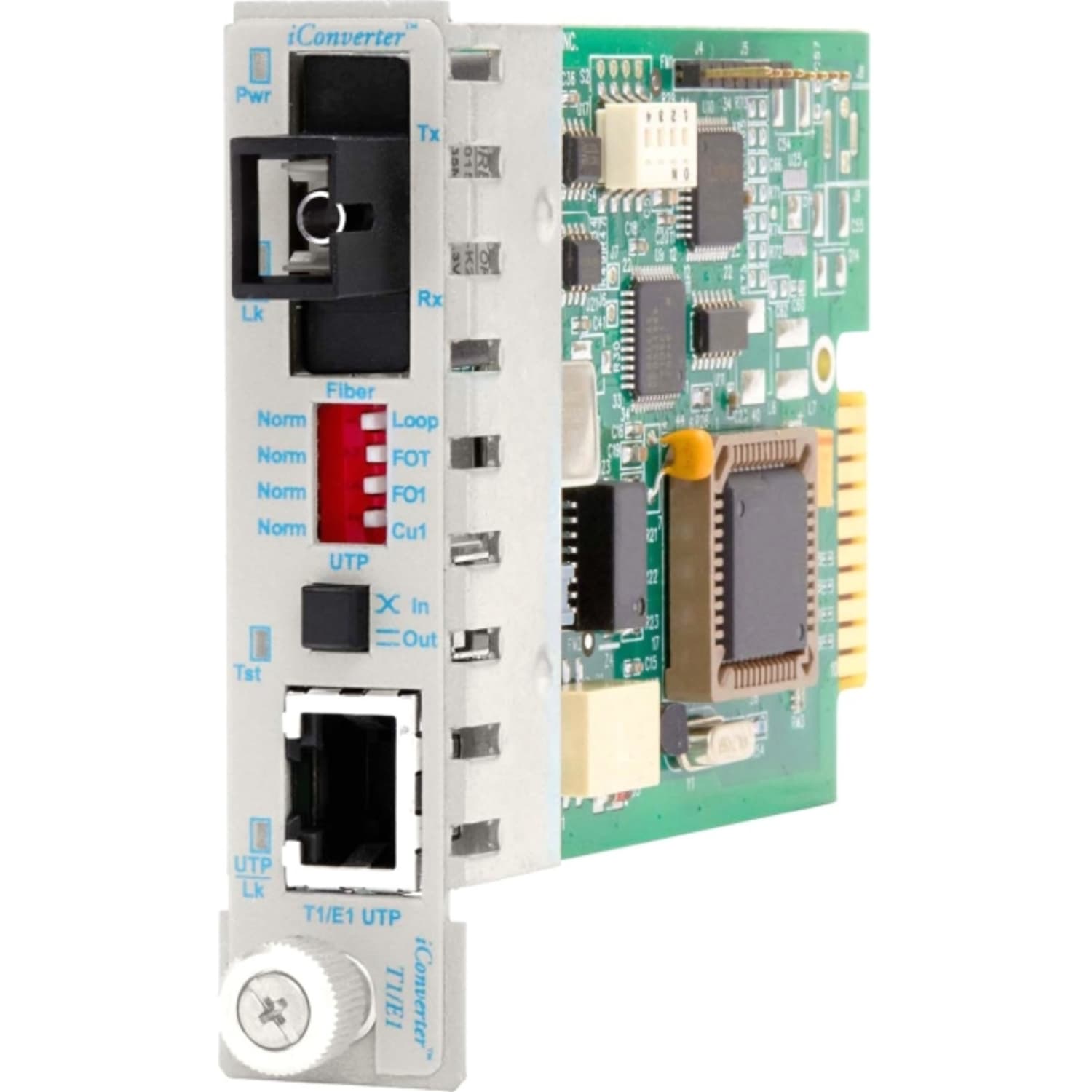 Omnitron iConverter T1/E1 Single-Fiber Media Converter RJ48 SC Single-mode 40km BiDi Module Wide Temp - 87102W - Image 3