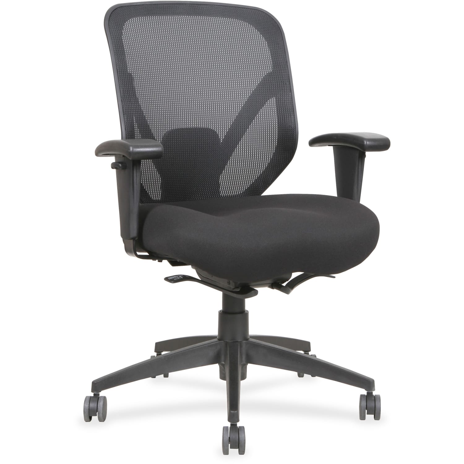 Lorell Self Tilt Mid Back Chair Fabric Back Black PopularChairscom