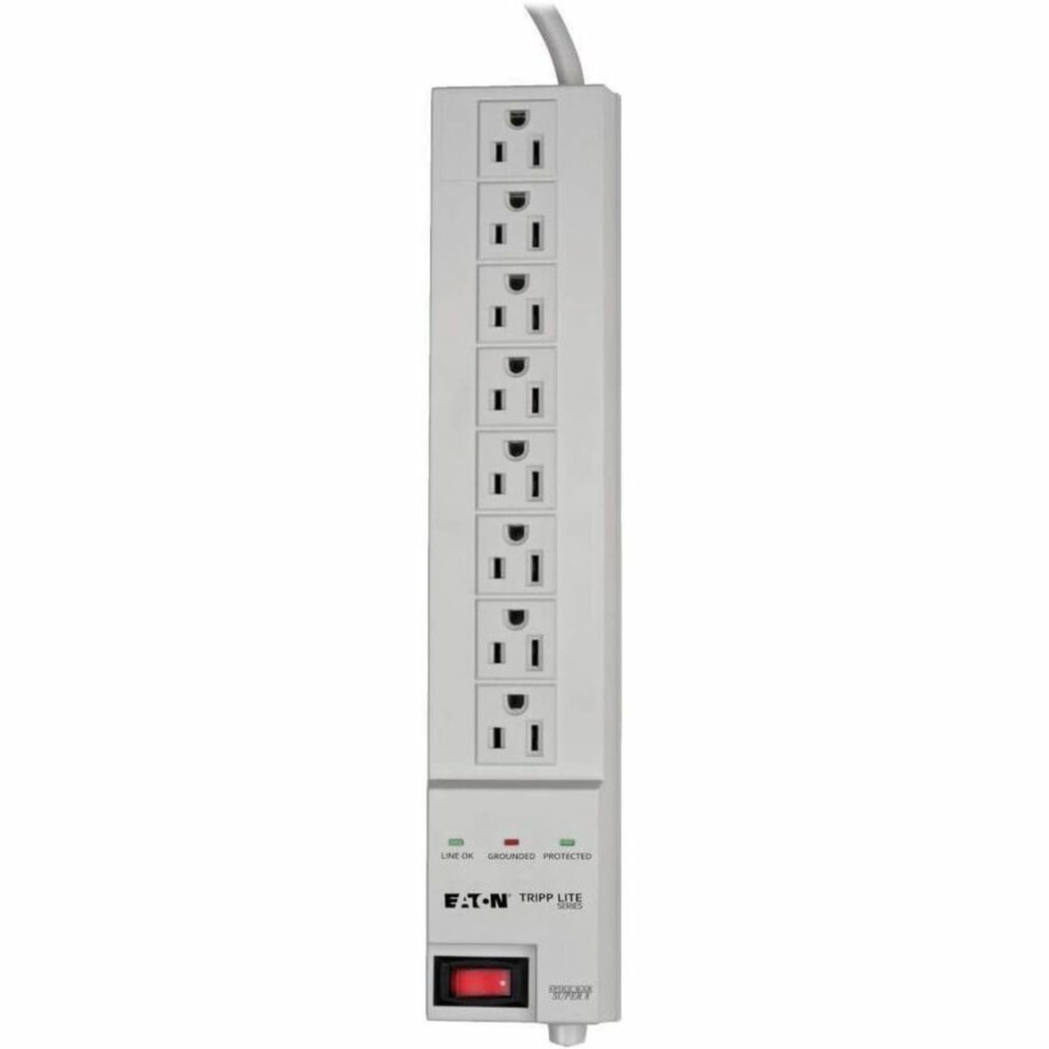 Eaton Tripp Lite Series Protect It! 8-Outlet Home Computer Surge Protector, 8 ft. (2.43 m) Cord, 1080 Joules, Space-Saving Plug - Receptacles: 8 x NEMA 5-15R - 1080J - Image 6
