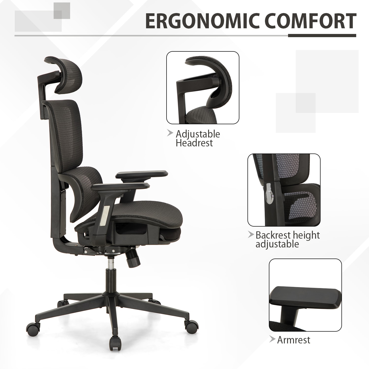 ALPHA HOME Ergonomic Mesh HighBack Office Task Chair With Retractable Footrest Black PopularChairscom ALPHA HOME Ergonomic Mesh High Back Office Task Chair With Retractable Footrest Black PopularChairscom
