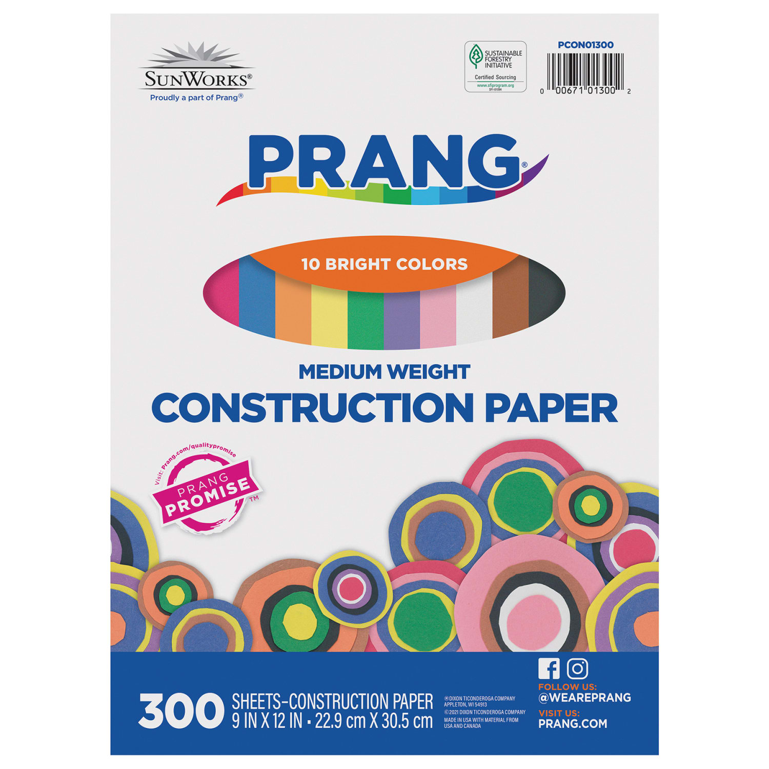 Prang Construction Paper, Medium Weight, 9in x 12in, 10 Assorted Colors, 300 Sheets Per Pack, Set Of 2 Packs - Image 3