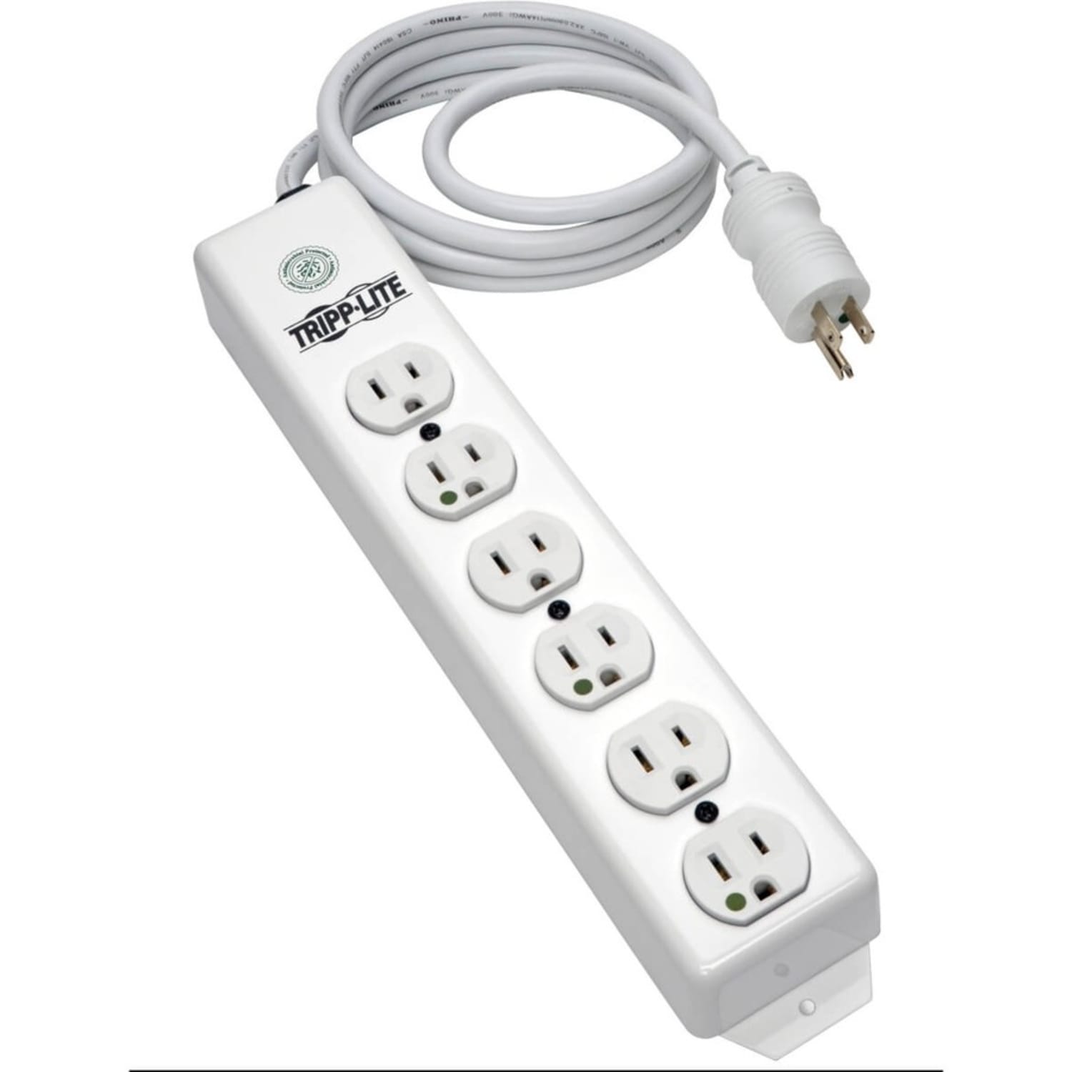 Eaton Tripp Lite Series Safe-IT Power Strip Hospital Medical Antimicrobial 120V 5-15R-HG 6 Outlet 15ft Cord Metal - PS615HG - Image 4