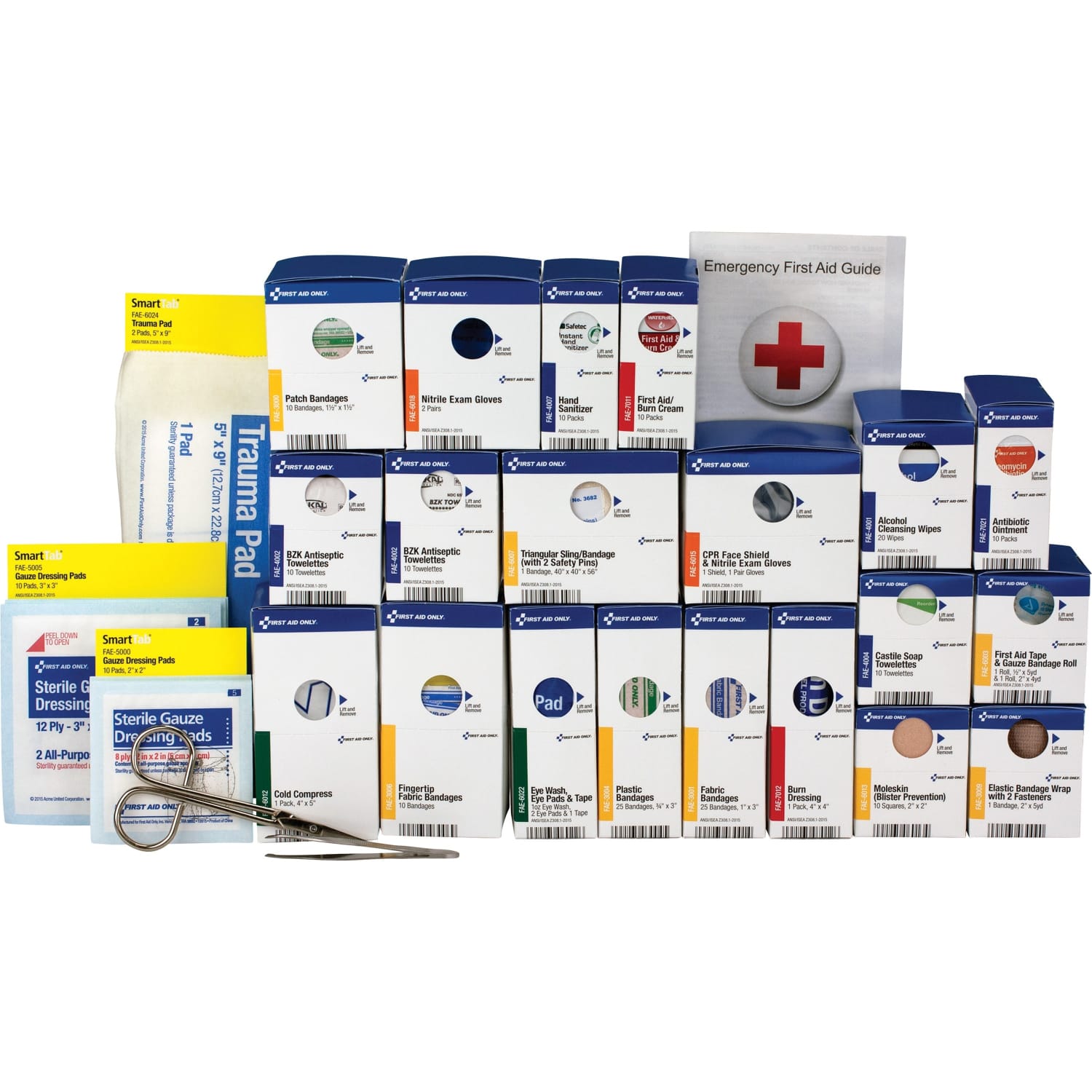 First Aid Only 202-Piece First Aid Cabinet Refill, 4 1/2inH x 13 5/16inW x 14 1/2inD, Blue - Image 3