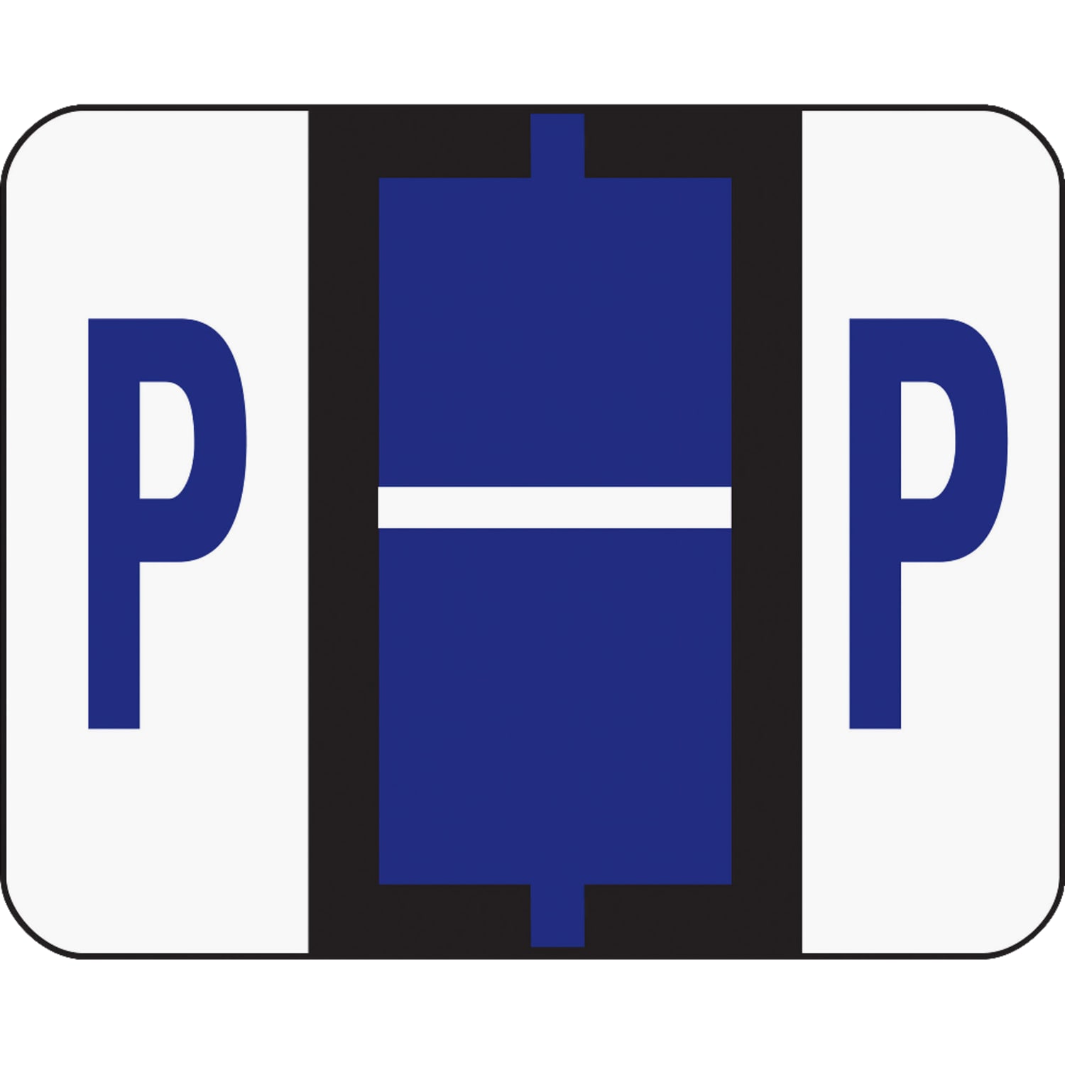 Smead BCCR Bar-Style Permanent Alphabetical Labels, P, Violet, Roll Of 500