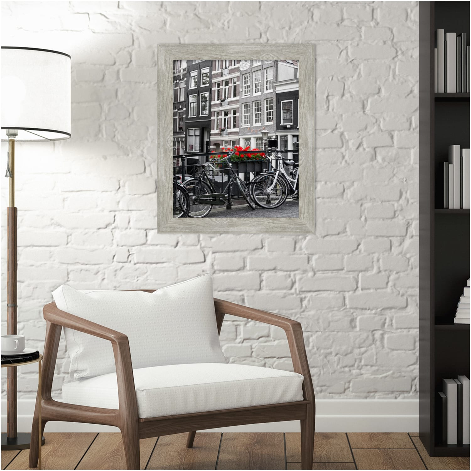 Amanti Art Narrow Picture Frame, 24in x 20in, Matted For 16in x 20in, Dove Graywash - Image 3