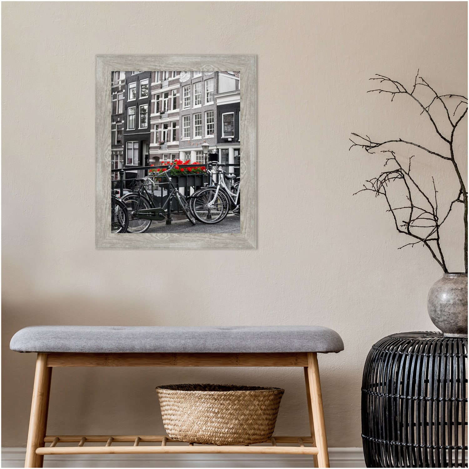 Amanti Art Narrow Picture Frame, 24in x 20in, Matted For 16in x 20in, Dove Graywash - Image 5
