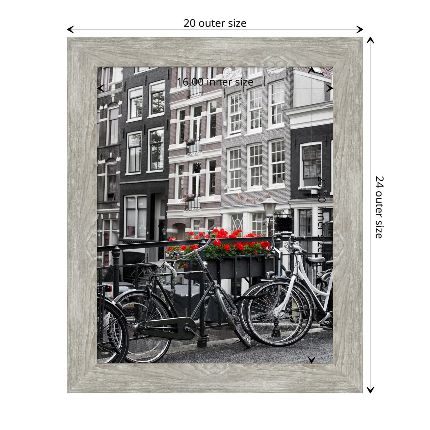 Amanti Art Narrow Picture Frame, 24in x 20in, Matted For 16in x 20in, Dove Graywash - Image 6