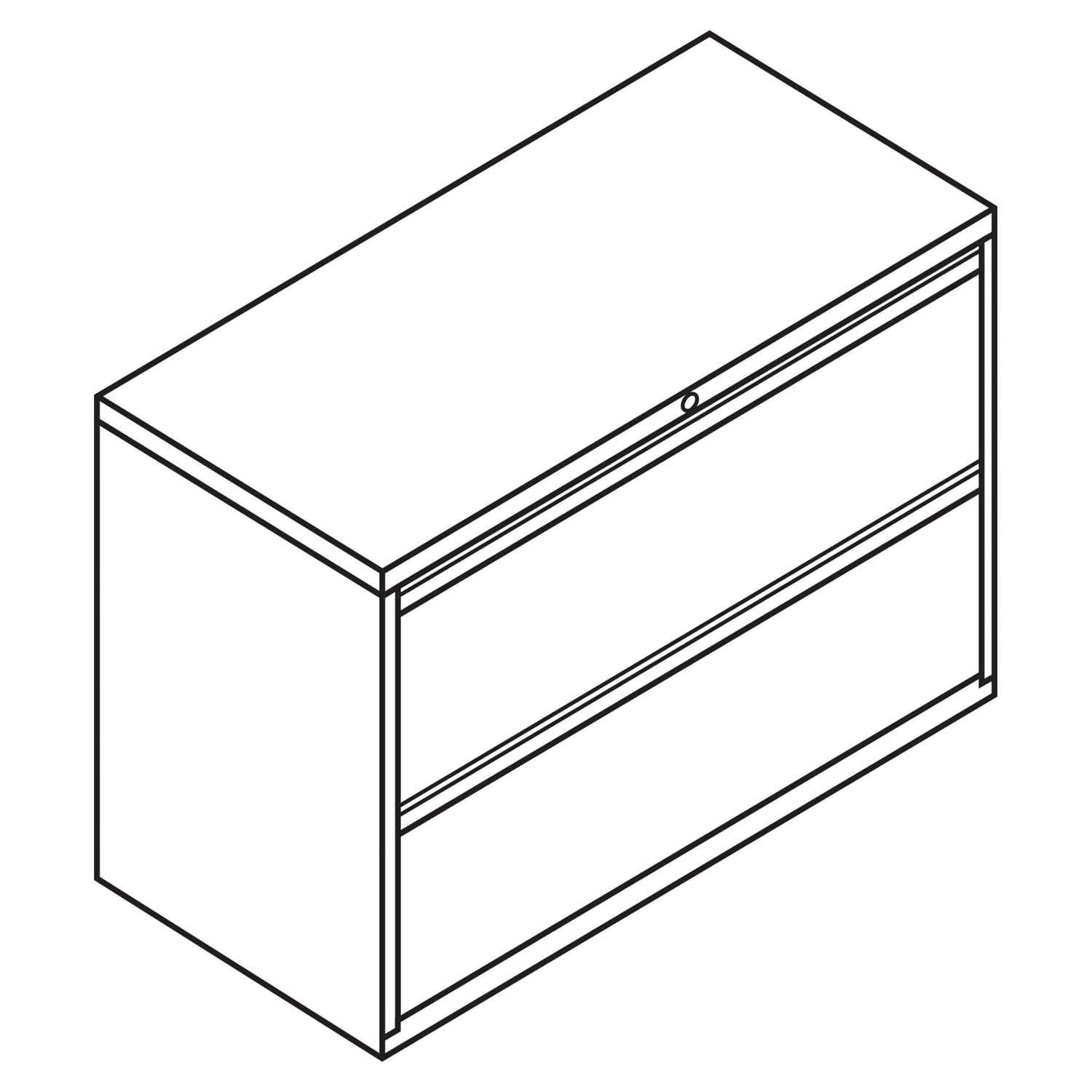 HON 800 42inW x 19-1/4inD Lateral 2-Drawer File Cabinet With Lock, Light Gray - Image 4