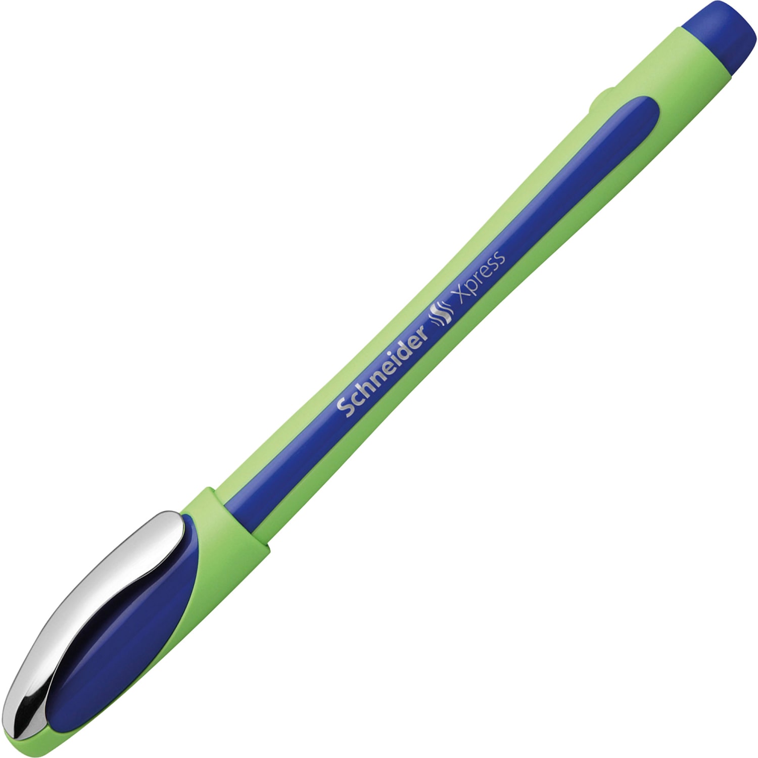 Rediform Schneider Xpress Premium Fineliner Pens, Fine Point, 0.8 mm, Blue/Green Barrel, Blue Ink, Pack Of 10 Pens - Image 3