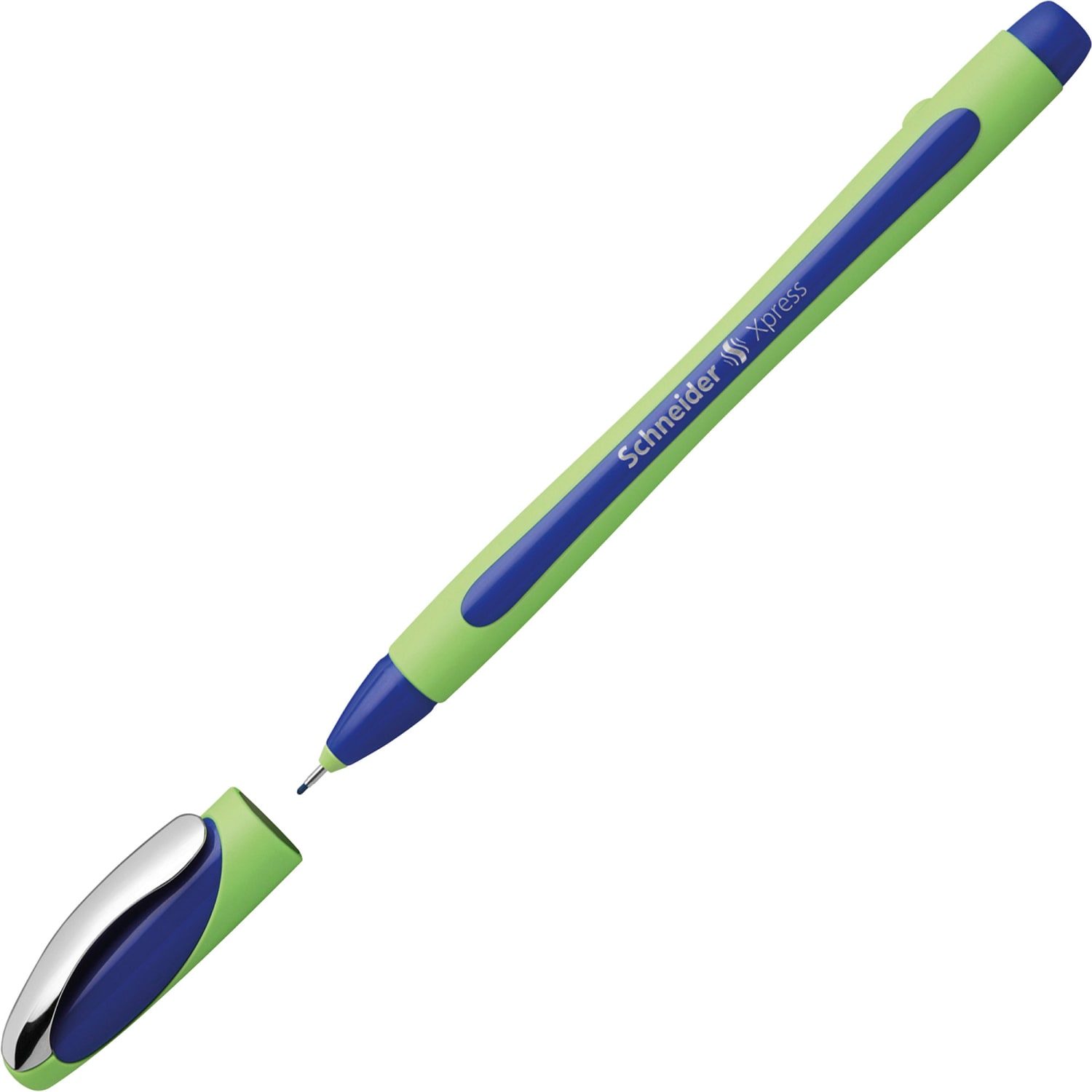 Rediform Schneider Xpress Premium Fineliner Pens, Fine Point, 0.8 mm, Blue/Green Barrel, Blue Ink, Pack Of 10 Pens - Image 5