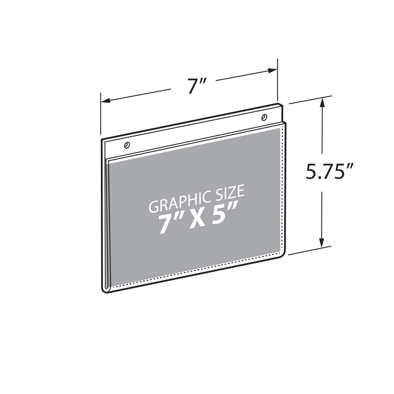 Azar Displays Wall-Mount U-Frame Acrylic Sign Holders, 5in x 7in, Clear, Pack Of 10 - Image 3