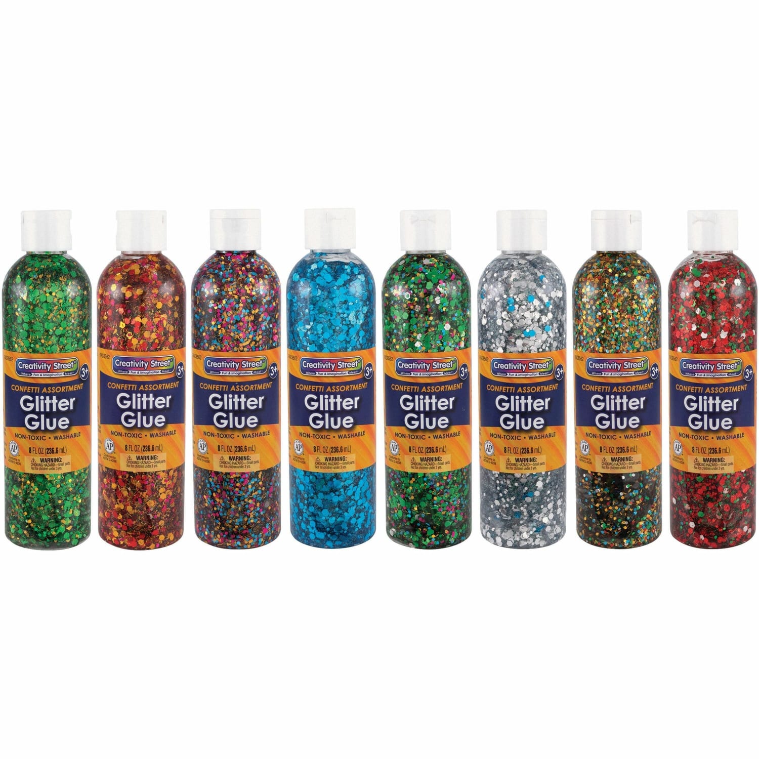 Creativity Street Glitter Chip Glue, 8 Oz, Assorted Colors, Pack Of 8 - Image 3