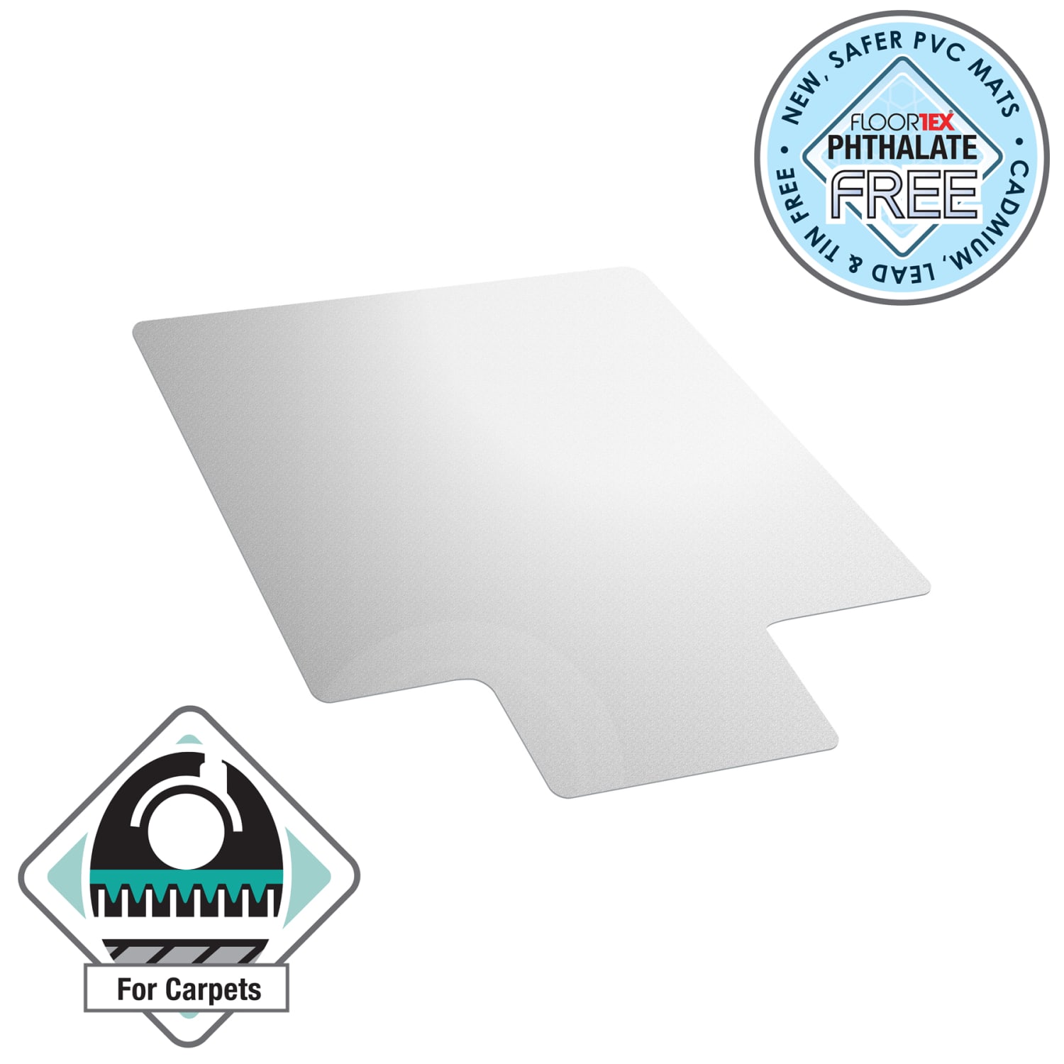 Floortex Advantagemat Vinyl-Lipped Chair Mat for Carpets up to 3/8in, 45in x 53in, Clear - Image 3