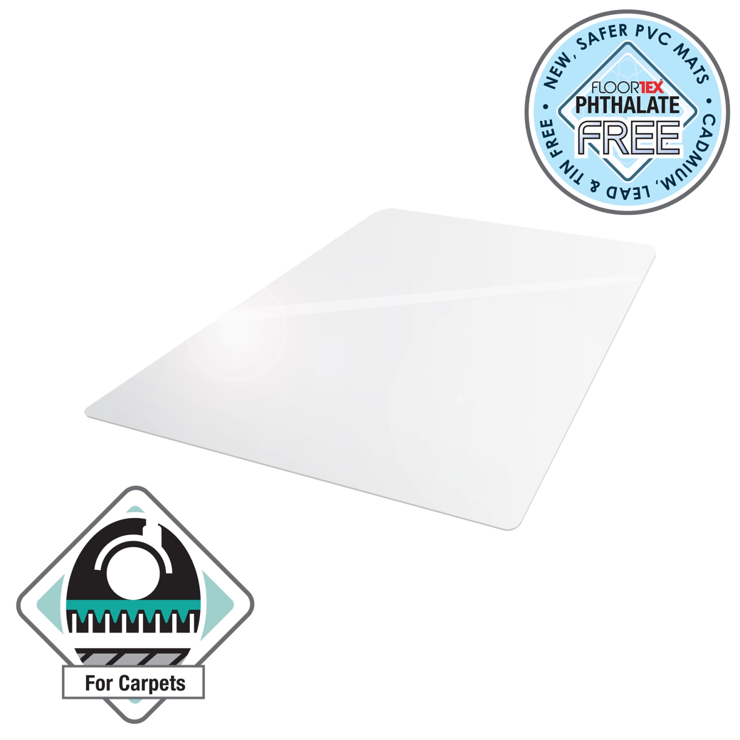 Floortex Advantagemat Vinyl Rectangular Chair Mat For Carpets Up To 3/8in, 48in x 60in, Clear - Image 3