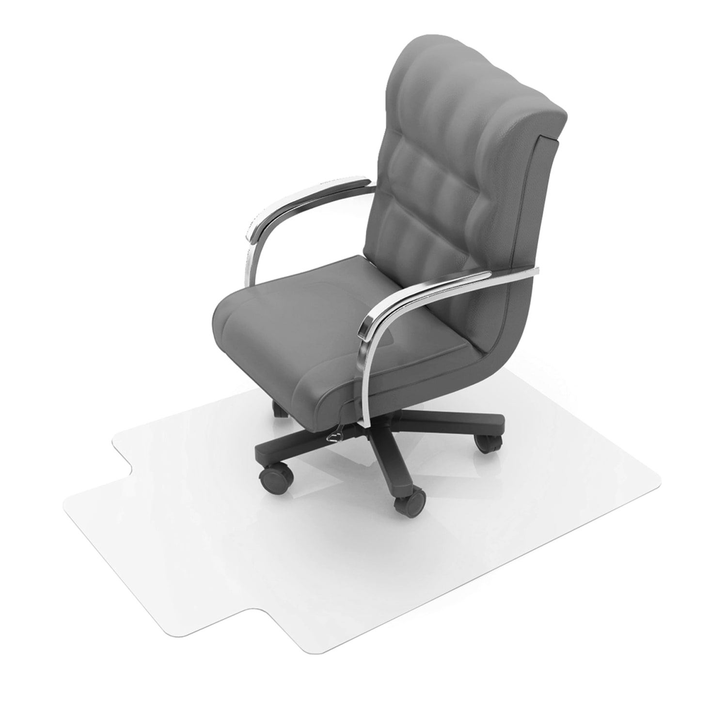 Floortex Computex Anti-Static Vinyl Lipped Chair Mat for Carpets up to 3/8in, 45in x 53in, Clear - Image 5