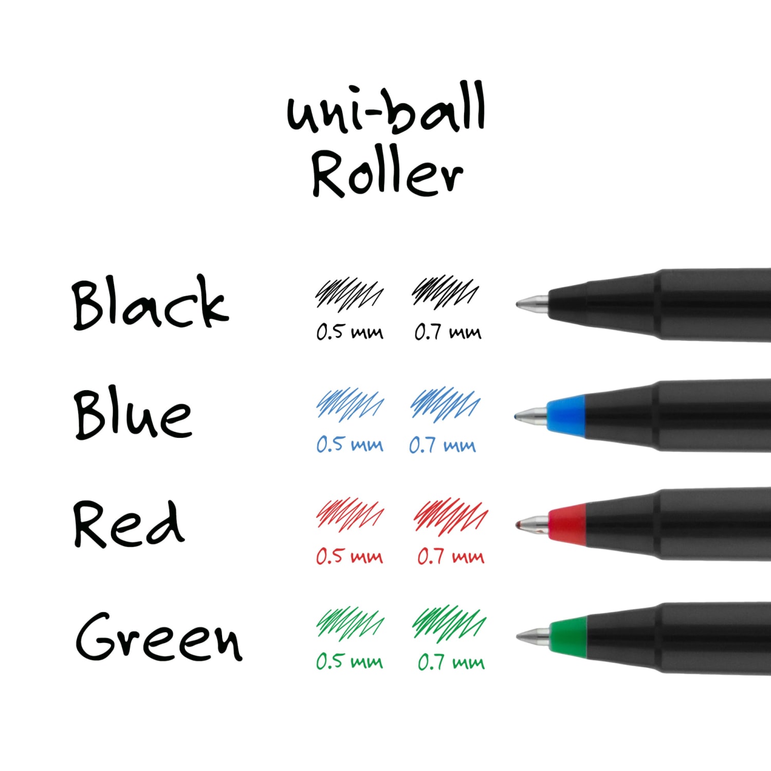 uni-ball Rollerball Pens, Micro Point, 0.5 mm, 80% Recycled, Black Barrel, Blue Ink, Pack Of 12 Pens - Image 5