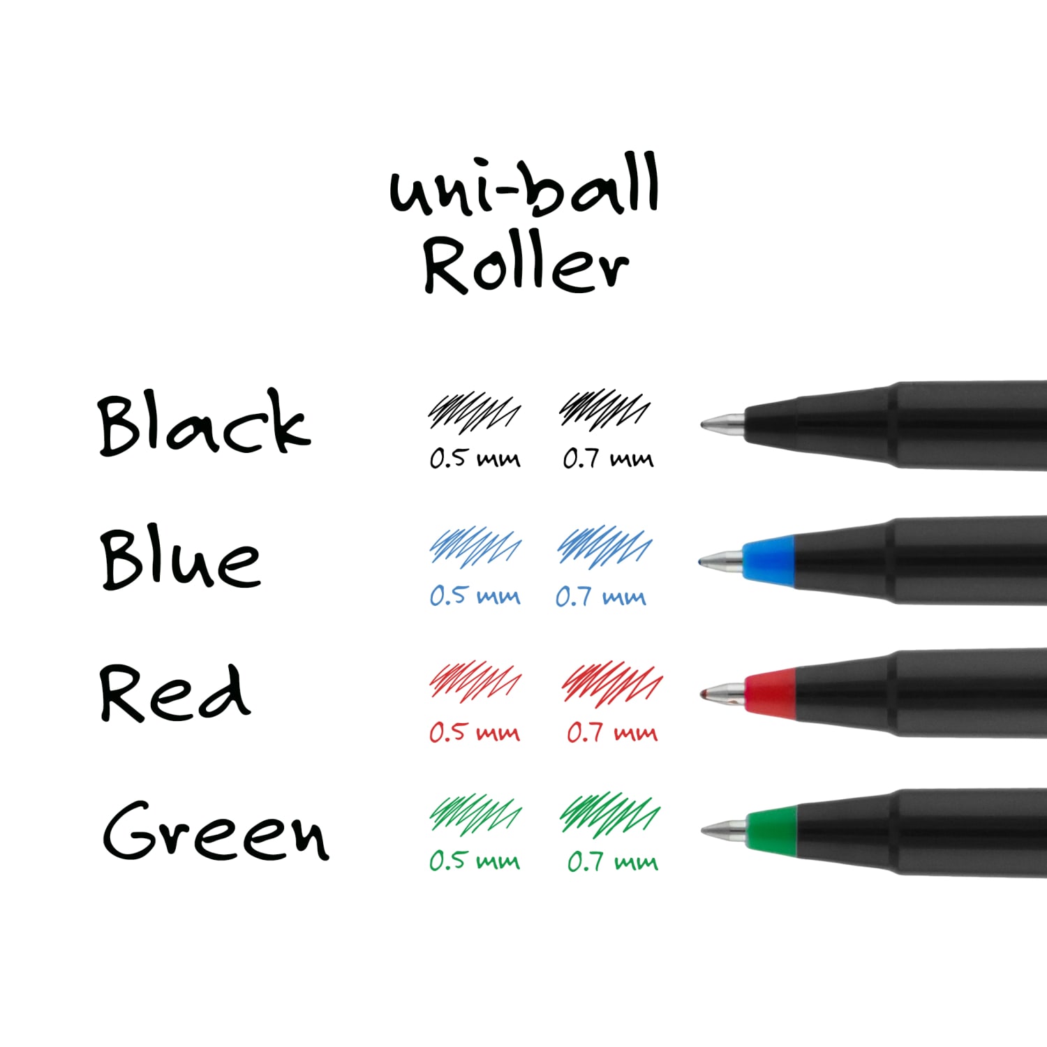 uni-ball Rollerball Pens, Micro Point, 0.5 mm, 80% Recycled, Black Barrel, Red Ink, Pack Of 12 Pens - Image 5
