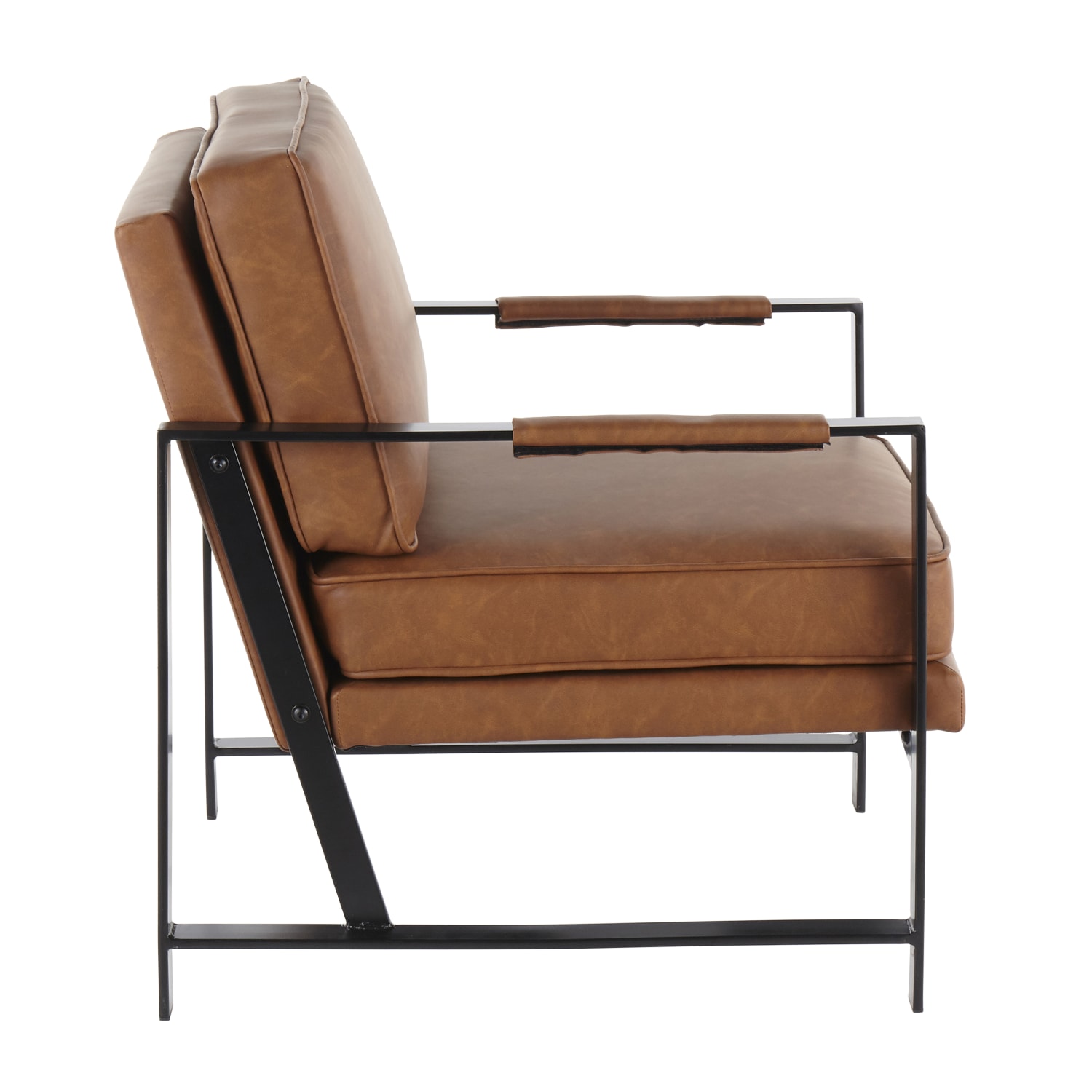 LumiSource Franklin Armchair, Black/Camel - Image 3