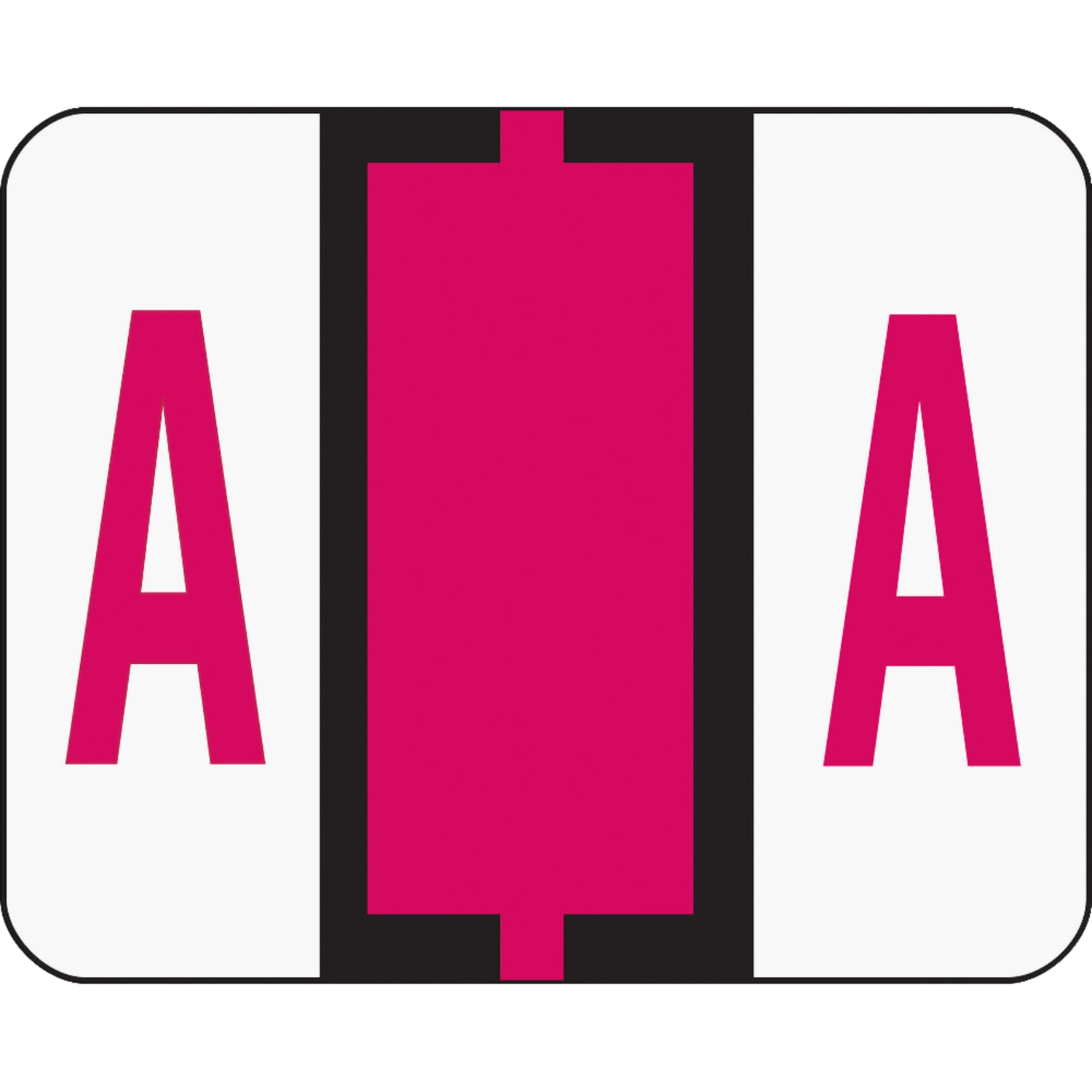 Smead BCCR Bar-Style Permanent Alphabetical Labels, A, Red, Roll Of 500
