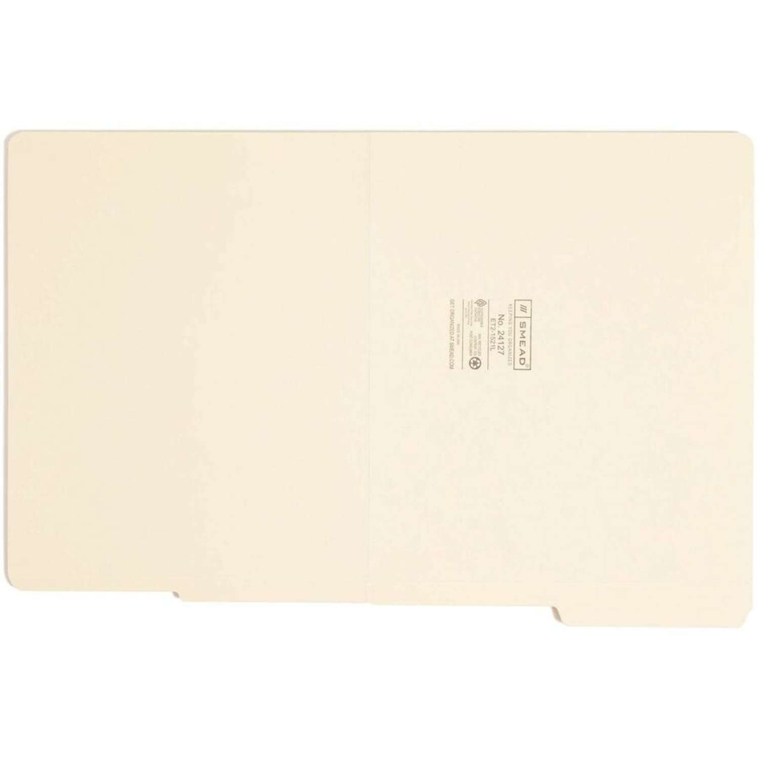 Smead File Folders With Reinforced End Tabs, 1/2-Cut Top Right, Letter Size, Manila, Box Of 100 - Image 6