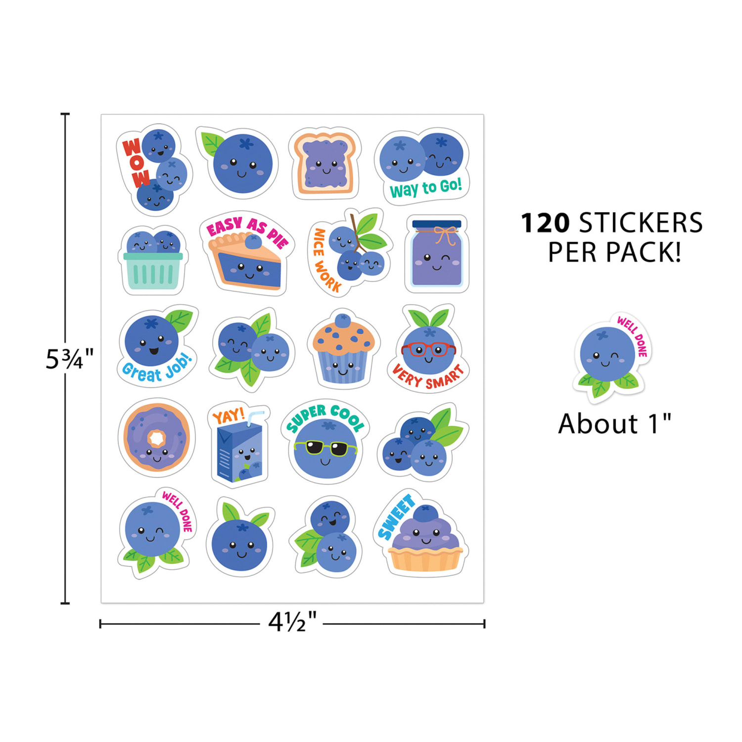 Teacher Created Resources Smelly Stickers, Blueberry, 120 Per Pack, Set Of 6 Packs - Image 4