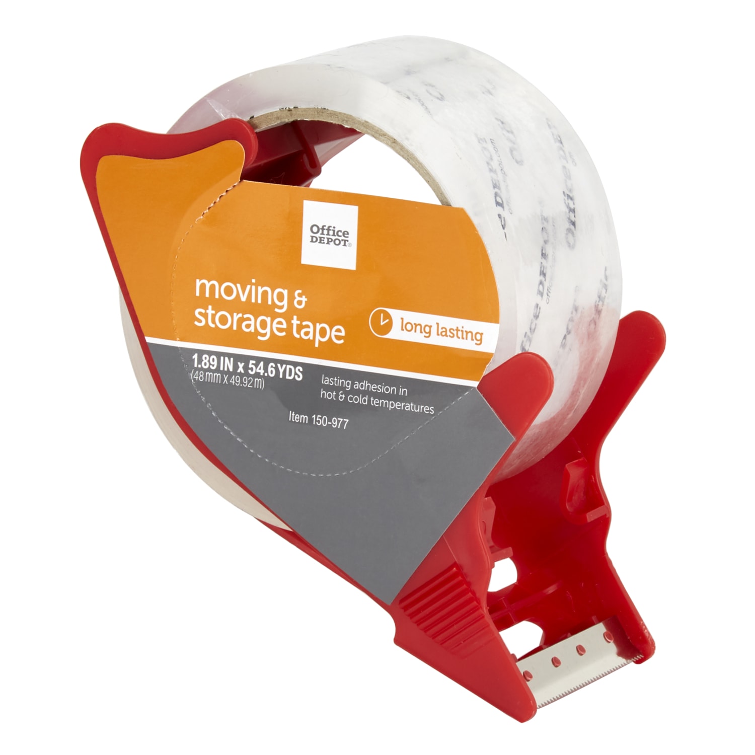 Office Depot Brand Moving & Storage Packing Tape With Dispenser, 1.89in x 54.6 Yd., Crystal Clear - Image 3