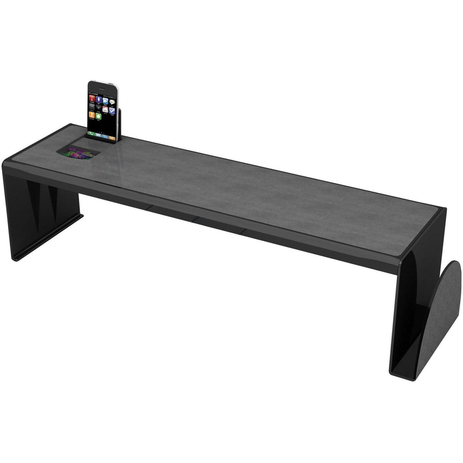 Deflecto Heavy-Duty Desk Shelf, 6 13/16inH x 25 5/8inW x 7inD, Black