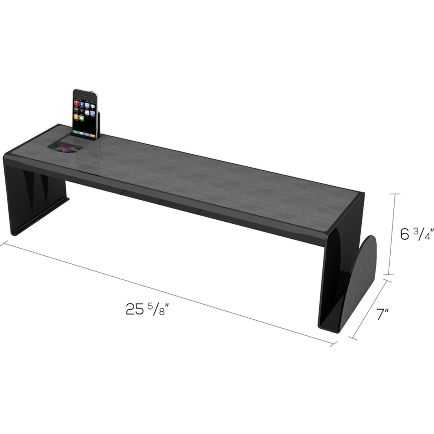 Deflecto Heavy-Duty Desk Shelf, 6 13/16inH x 25 5/8inW x 7inD, Black - Image 5