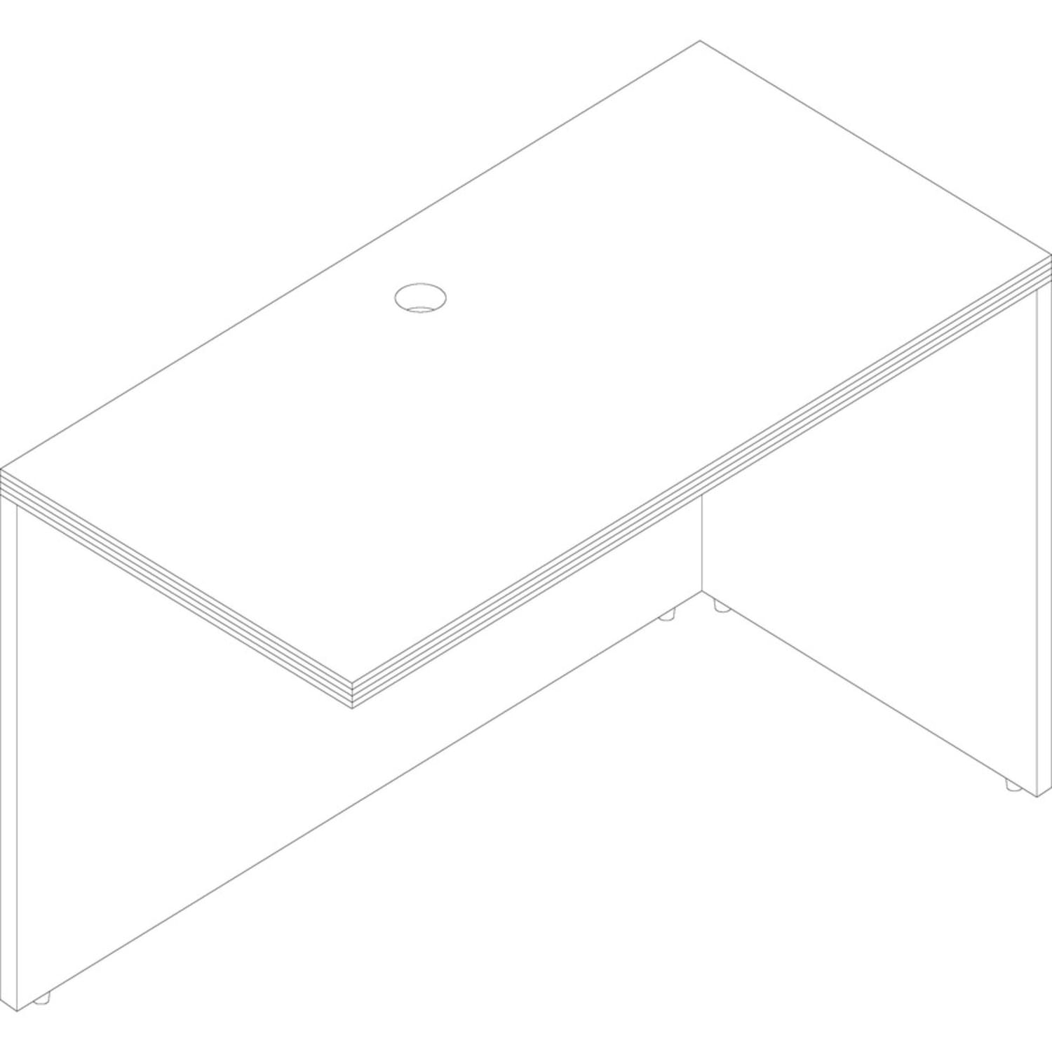 Lorell Chateau 42inW Reverse Desk Return, Walnut - Image 4