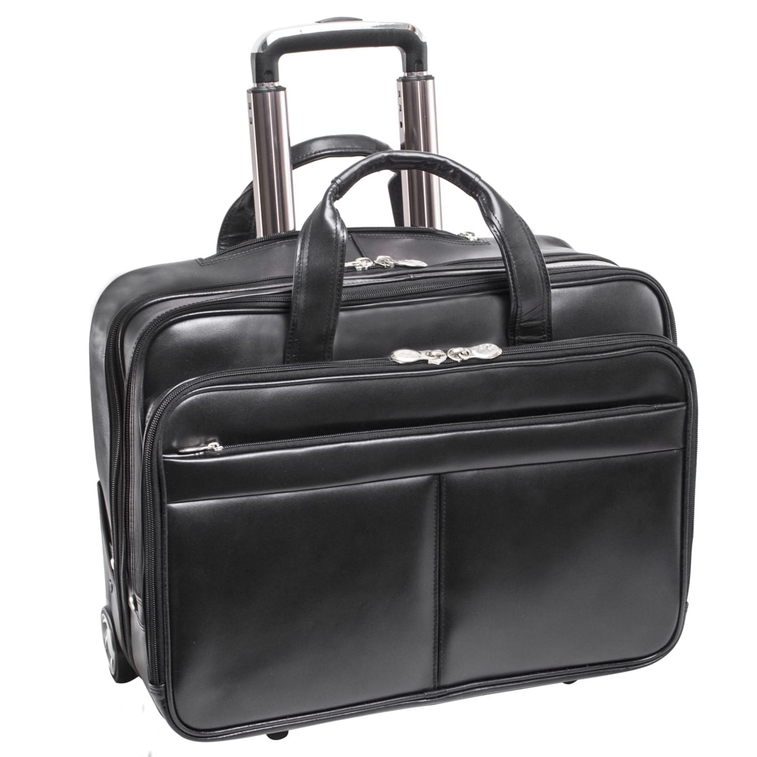 McKlein Bowery Wheeled Briefcase With 15in Laptop Pocket, Black
