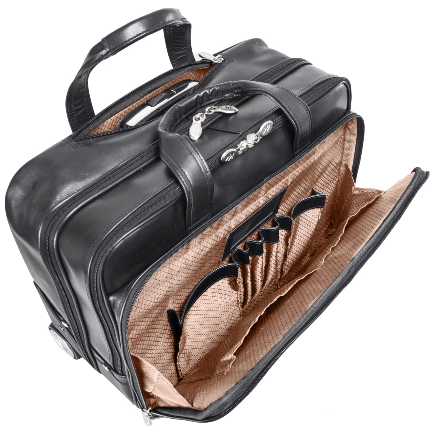 McKleinUSA Bowery L Series Leather Wheeled Laptop Briefcase With 15.6in Laptop Pocket, Black - Image 4