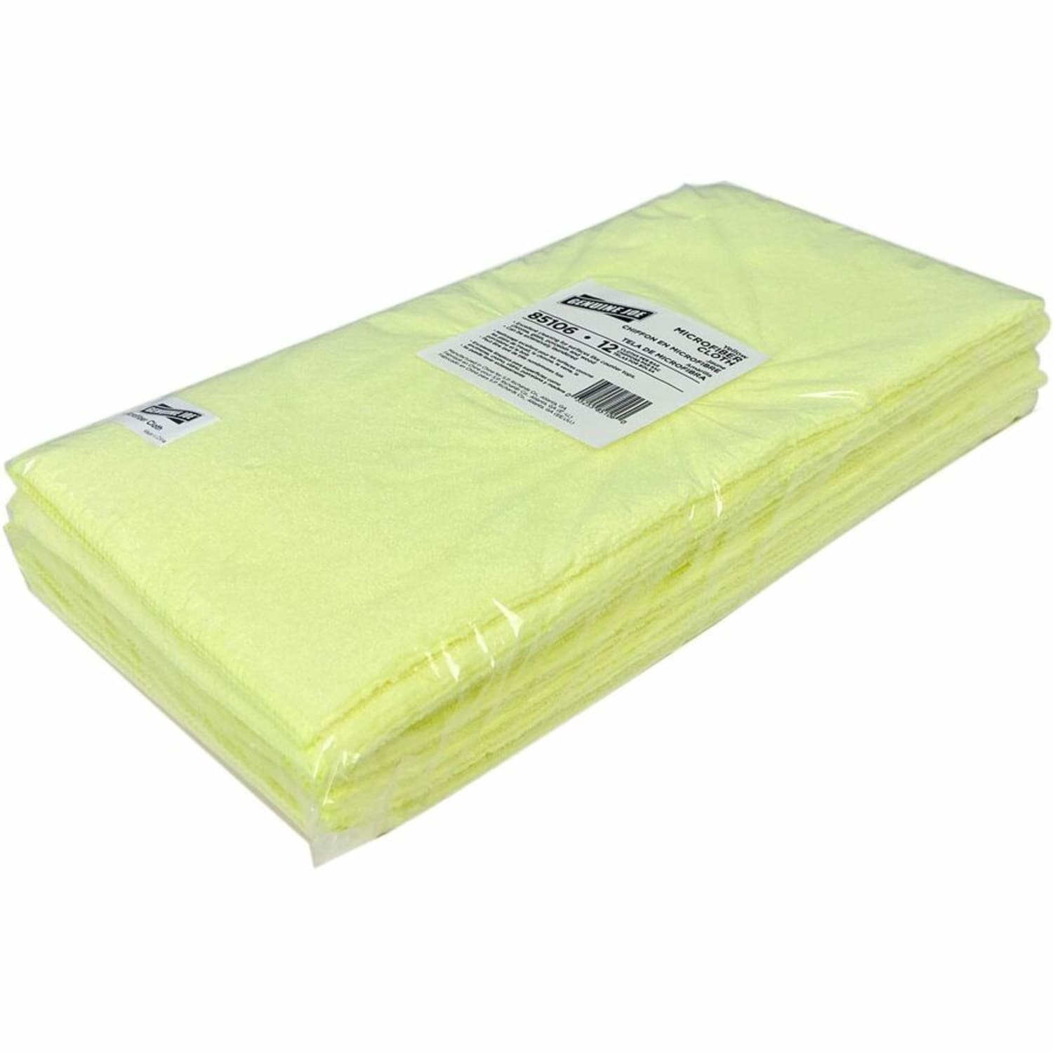 Genuine Joe General-purpose Microfiber Cloth - For General Purpose - 16in Length x 16in Width - Durable - Yellow - 12/Bag - 15 / Carton - Image 4