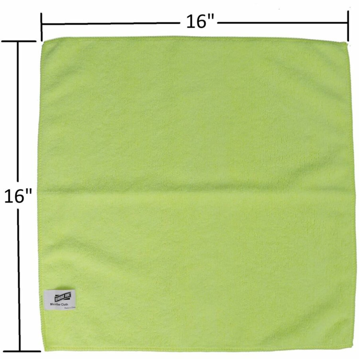Genuine Joe General-purpose Microfiber Cloth - For General Purpose - 16in Length x 16in Width - Durable - Yellow - 12/Bag - 15 / Carton - Image 6