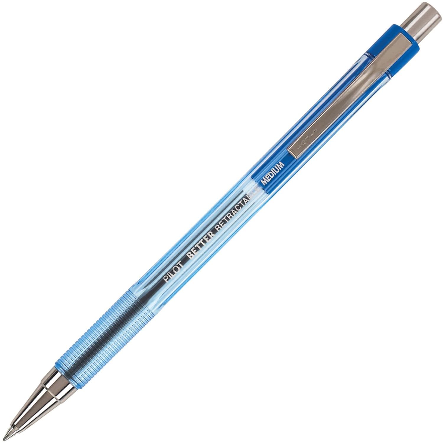 Pilot Better Retractable Ballpoint Pens, Medium Point, 1.0 mm, Translucent Blue Barrel, Blue Ink, Pack Of 12 - Image 4
