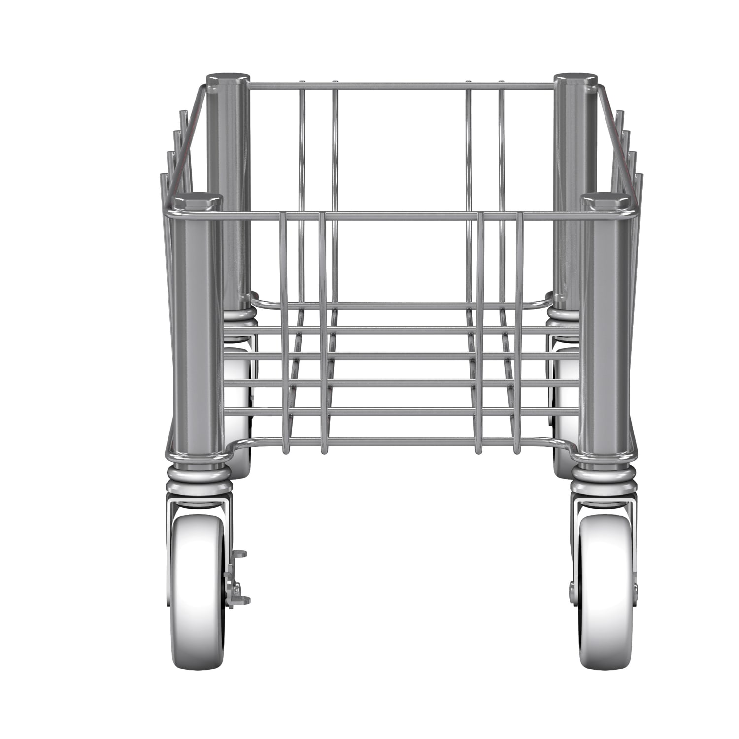 Rubbermaid Vented Slim Jim Stainless Steel Dolly, Single, 9inH - Image 3
