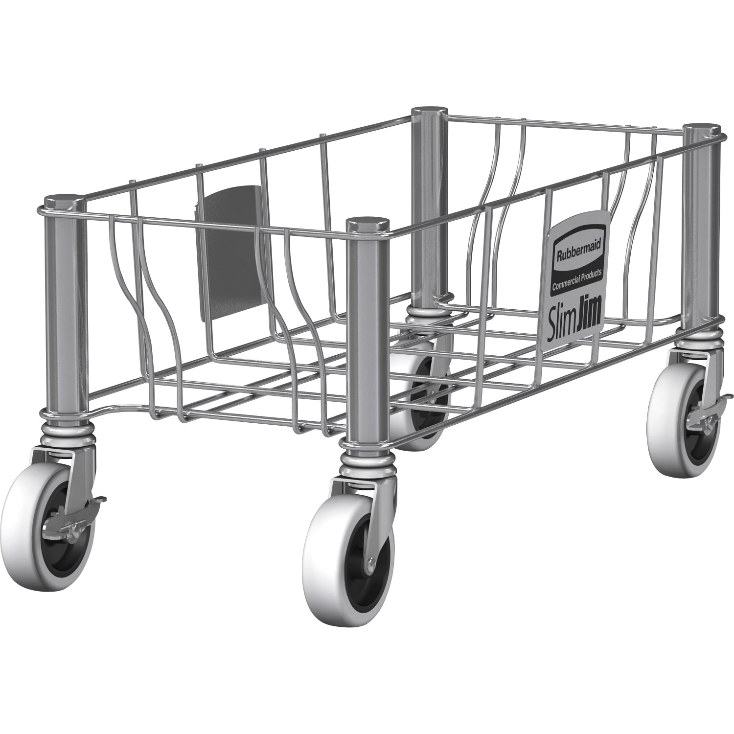 Rubbermaid Vented Slim Jim Stainless Steel Dolly, Single, 9inH - Image 6