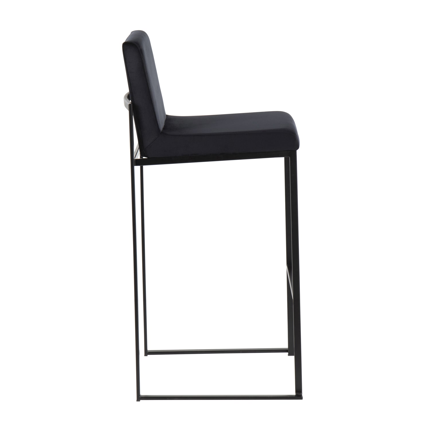 LumiSource Fuji High-Back Bar Stools, Black/Black, Set Of 2 Stools - Image 4