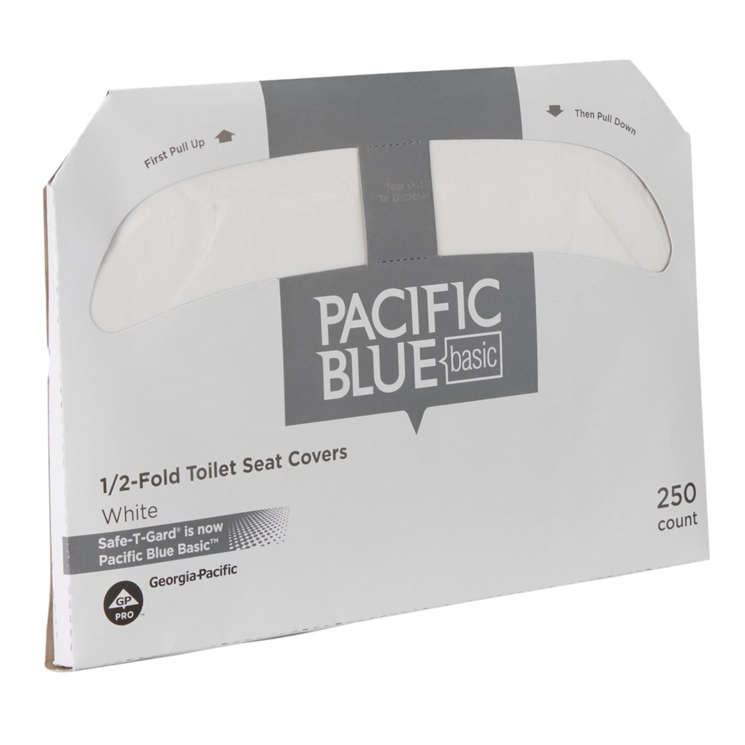 Safe T Gard PACIFIC BLUE BASIC 1/2 FOLD TOILET SEAT COVER BY GP PRO (GEORGIA PACIFIC), WHITE, 5,000 COVERS PER CASE